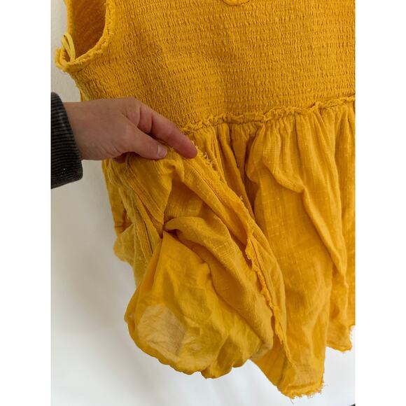 Free People Sundrenched Mini Boho Festival Tassel Dress in Yellow. Large - Picture 5 of 7